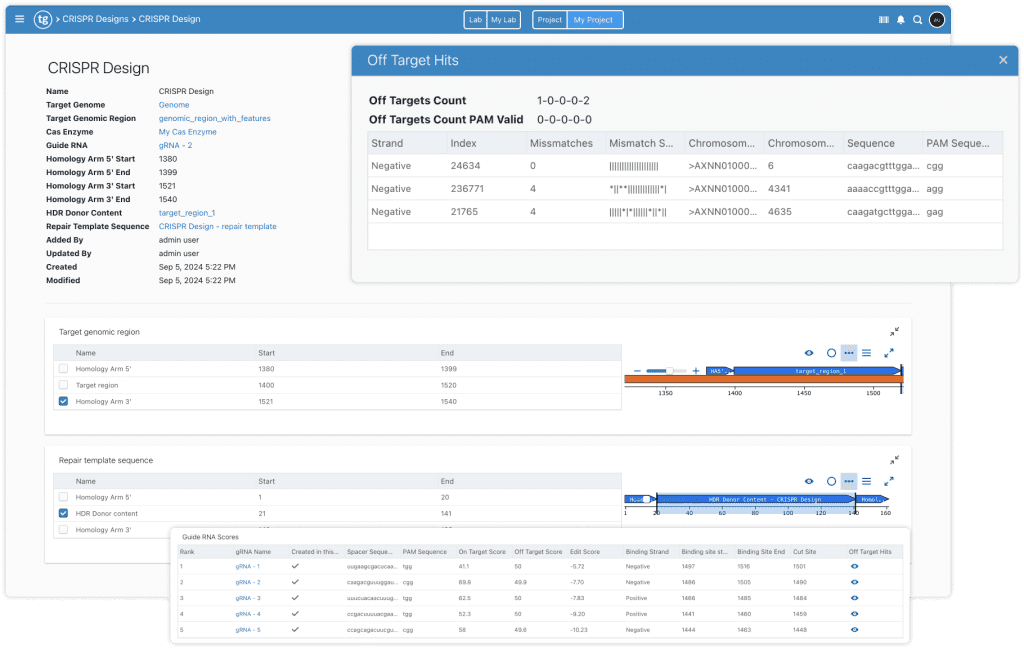 CRISPR editing tools in TeselaGen