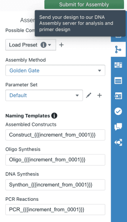 Submit for Assembly protocol generation