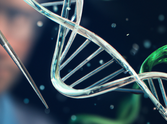Scientist modifying DNA with tweezers